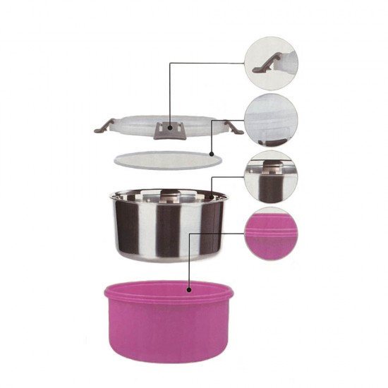 ΦΑΓΗΤΟΔΟΧΕΙΟ ΔΙΠΛΟ ΠΛΑΣΤΙΚΟ-INOX ΜΕ ΚΑΠΑΚΙ ΑΣΦΑΛΕΙΑΣ 1,10lt ANKOR