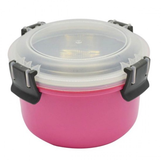 ΦΑΓΗΤΟΔΟΧΕΙΟ ΔΙΠΛΟ ΠΛΑΣΤΙΚΟ-INOX ΜΕ ΚΑΠΑΚΙ ΑΣΦΑΛΕΙΑΣ 1,10lt ANKOR