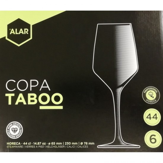 ΠΟΤΗΡΙ ΚΡΥΣΤΑΛΛΙΝΟ 44CL ΣΕΤ 6 ΤΕΜ TABOO