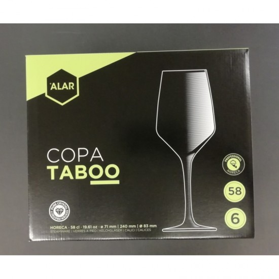 ΠΟΤΗΡΙ ΚΡΥΣΤΑΛΛΙΝΟ 58CL ΣΕΤ 6 ΤΕΜ TABOO