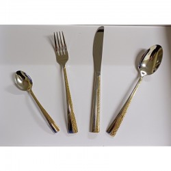 ΣΕΤ ΜΑΧΑΙΡΟΠΙΡΟΥΝΑ 30ΤΕΜ ΑΝΟΞΕΙΔΩΤΑ 18/10 ΑΣΗΜΙ-ΧΡΥΣΟ