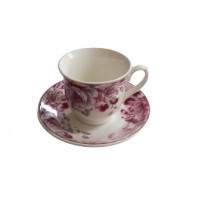 ΦΛΥΤΖΑΝΙΑ ΚΑΦΕ ΠΟΡΣΕΛΑΝΗΣ ΣΕΤ 6 ΤΕΜ ΣΕ ΚΑΠΕΛΙΕΡΑ VINTAGE FLOWERS