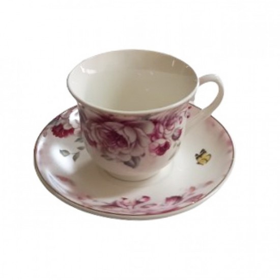 ΦΛΥΤΖΑΝΙΑ ΤΣΑΓΙΟΥ ΠΟΡΣΕΛΑΝΗΣ ΣΕΤ 6 ΤΕΜ ΣΕ ΚΑΠΕΛΙΕΡΑ VINTAGE FLOWERS